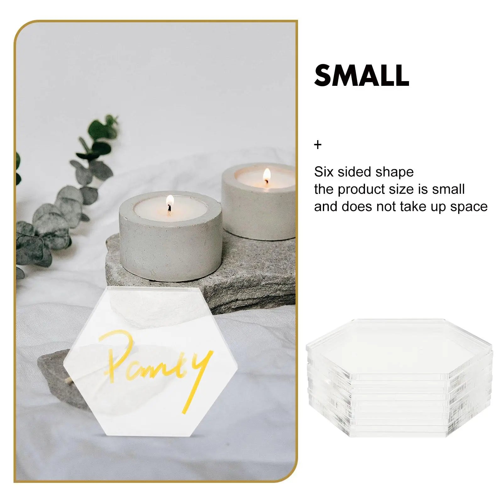 10 pcs Hexagon Clear Acrylic Plate Transparent Board Diy Craft Supplies Decorative Panel Non Breakable Easy Clean Cake