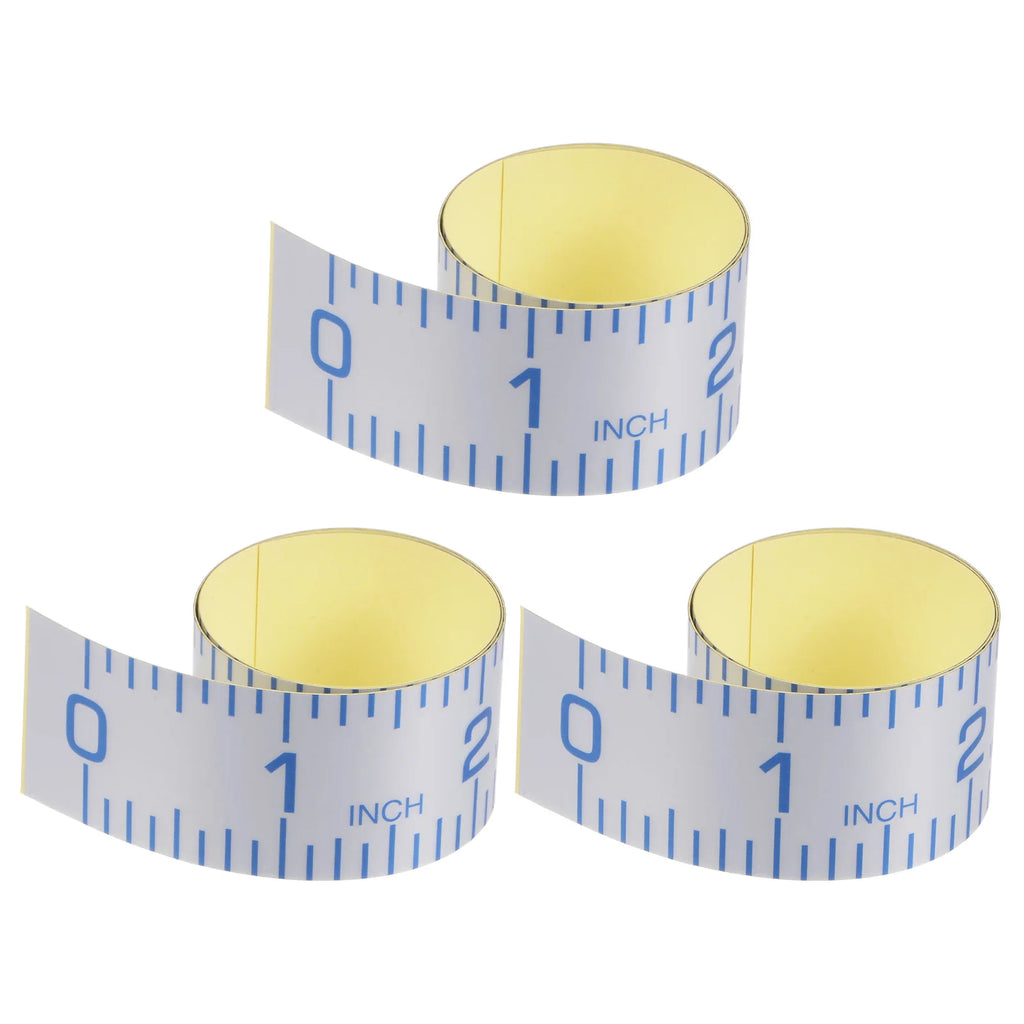 3pcs Self Adhesive Measuring Tape 12 Inch English Reading Waterproof Dustproof Wear-Resistant Peel and Stick Tape Measure
