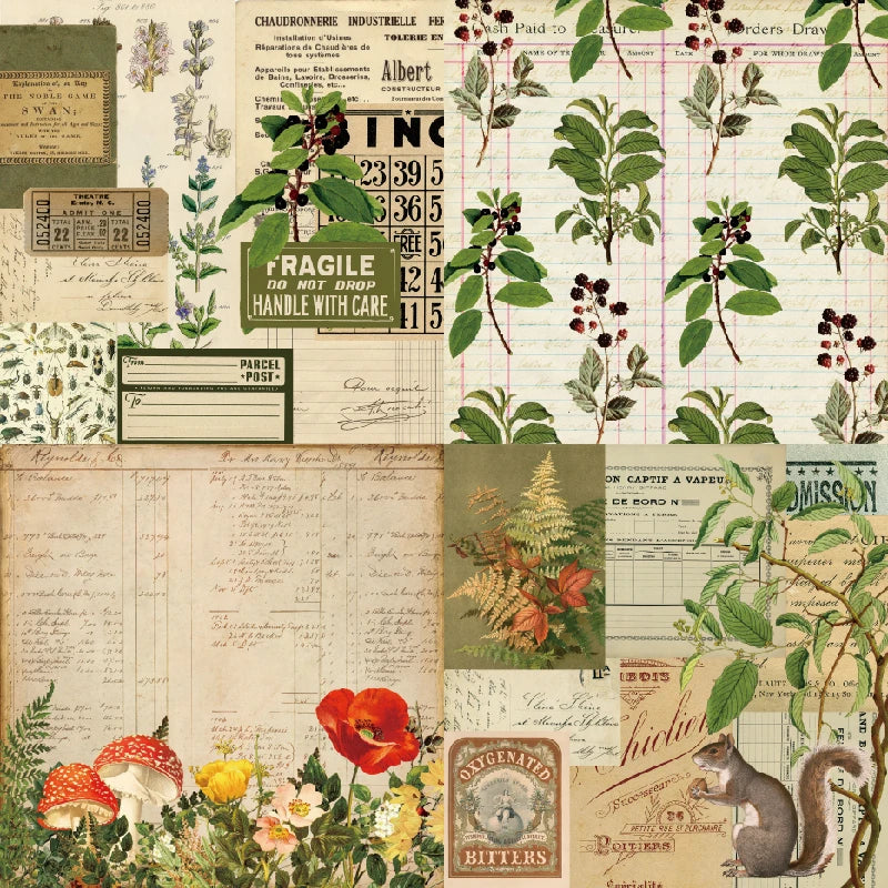 12 Sheet Scrapbooking Paper 15x15cm, Christmas Journal Planner Paper Pad Cardstock Backgrounds Card for DIY Art Craft Decoration