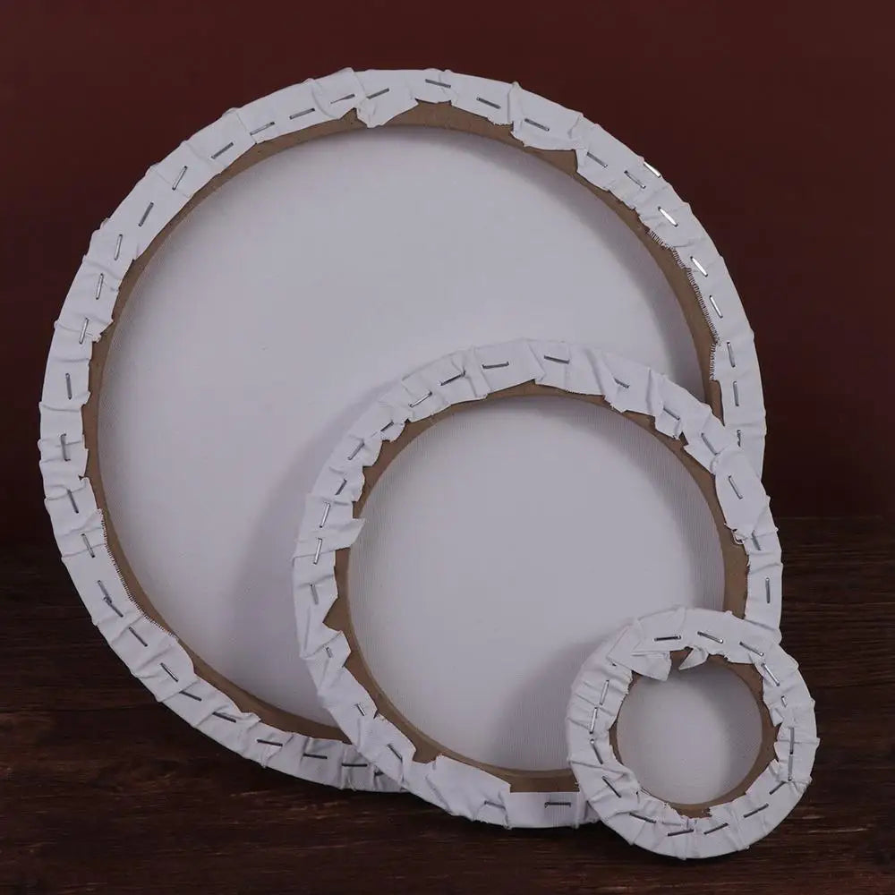 DIY Wooden Photo Frame Blank Round Canvas Board Oil Painting Panel Art Student Student Painter