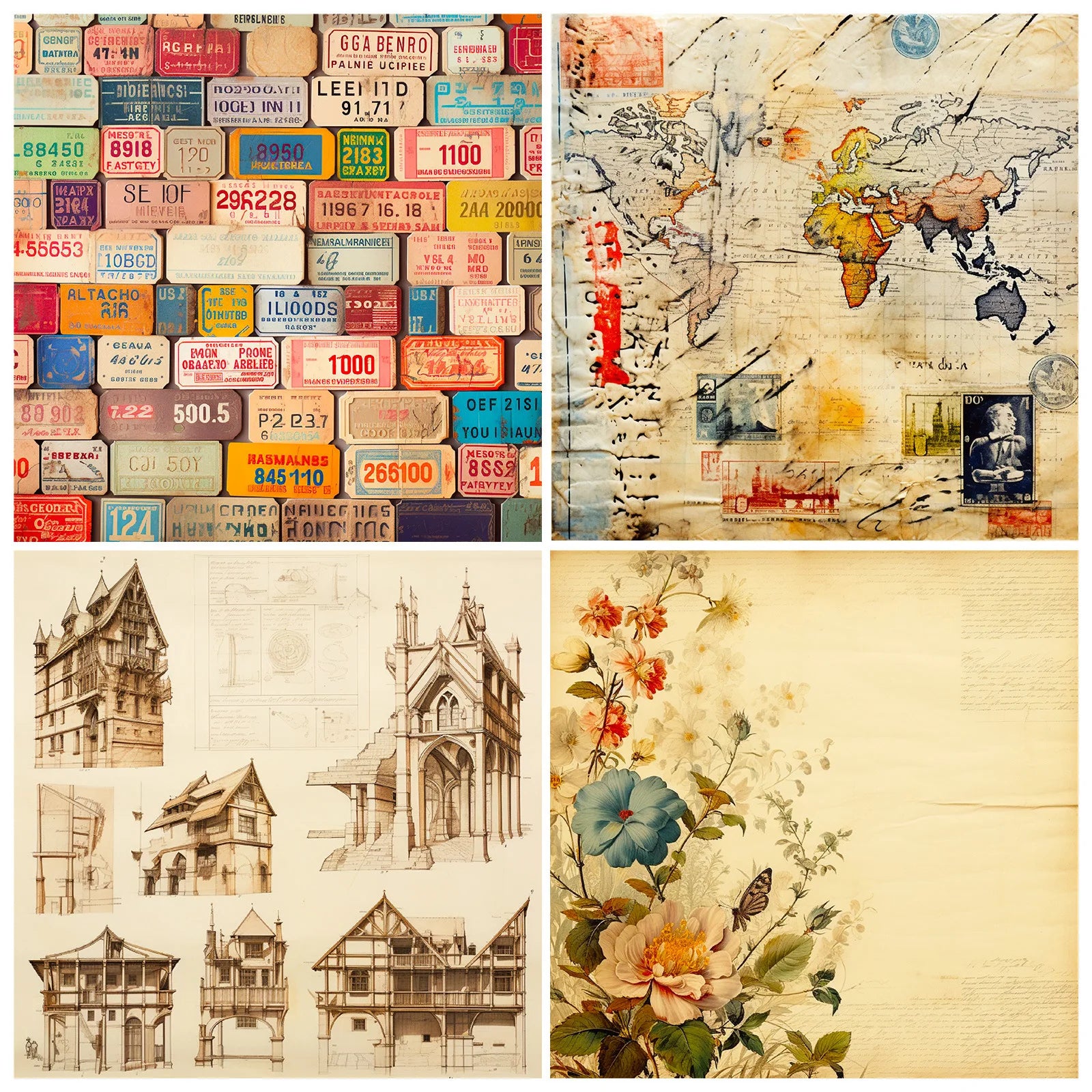 12 Sheet Scrapbooking Paper 15x15cm,  6x6in Scrapbooking Paper Acid-Free Cardstock Backgrounds Card for DIY Art Craft Decoration