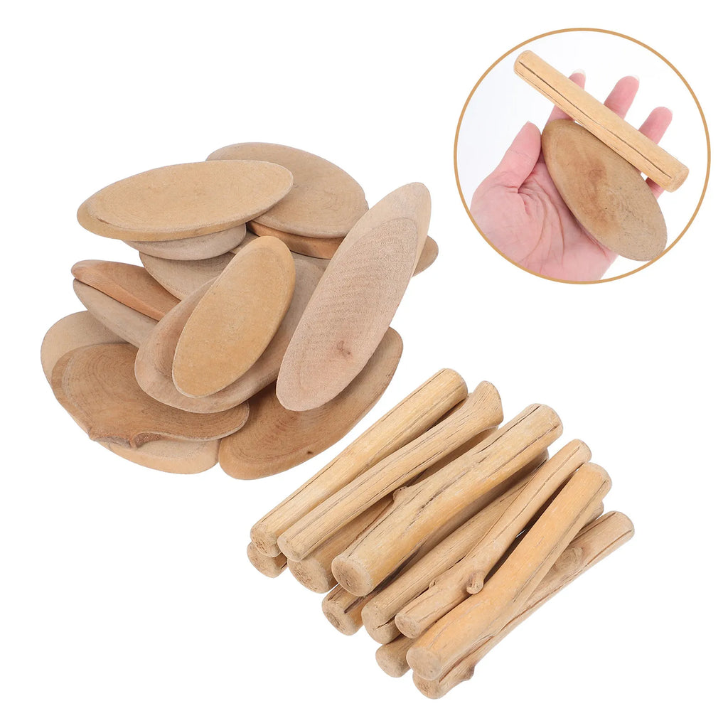 1Set DIY Wood Craft Kit Natural Unfinished Wood Slices Sticks Rustic Wooden Dowels for Home Decor Wedding Centerpieces Wall Art