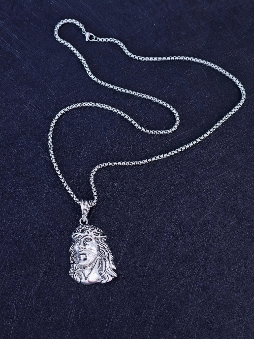 LLL 6 Sizes Hip Hop Punk Style God Jesus Head Deluxe Gold Plated Pendant Collar Necklace Figaro Chain Men Women Jewelry