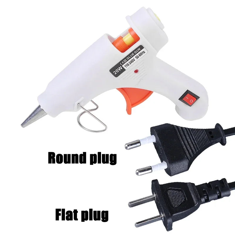Fast Heating 20W Hot Glue Gun Household Industrial Multipurpose Electric Glue Gun Hot Glue Sticks for DIY Crafts Home Deco