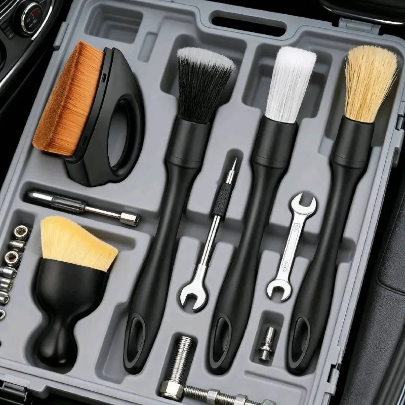 4-5PCS Car Detailing Brush Set Air Conditioning Vent Clean Crevice Sweep Dust Duster Auto Interior with Brush Car Wash Tool Set