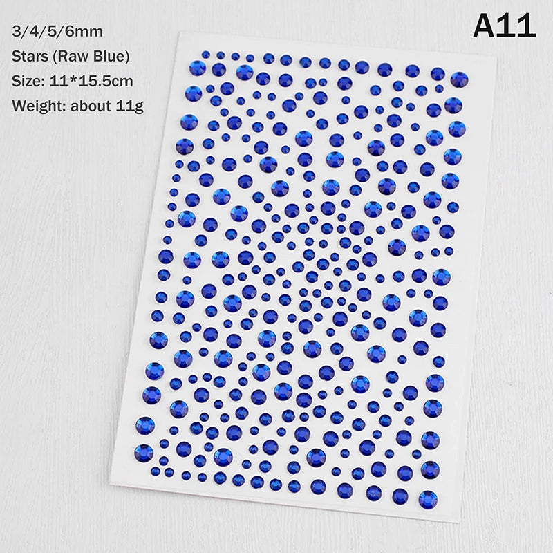 3D Rhinestone Face Stickers Sheet - Self-Adhesive Crystal Eye Gems for Party Makeup, Festival Body Jewelry & Photo  Decor