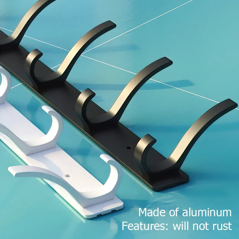 Black white Folding Robe Hooks Towel Hanger Nail Wall Rack Hooks Coat Clothes Holder for Bathroom Kitchen Accessories