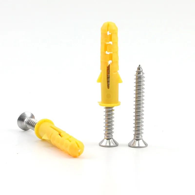 50-Set Drywall Anchor & Screw Assortment Kit Self-Tapping Screws Kit M6 & M8 Stainless Steel Expansion Screws Cross Tips Screws