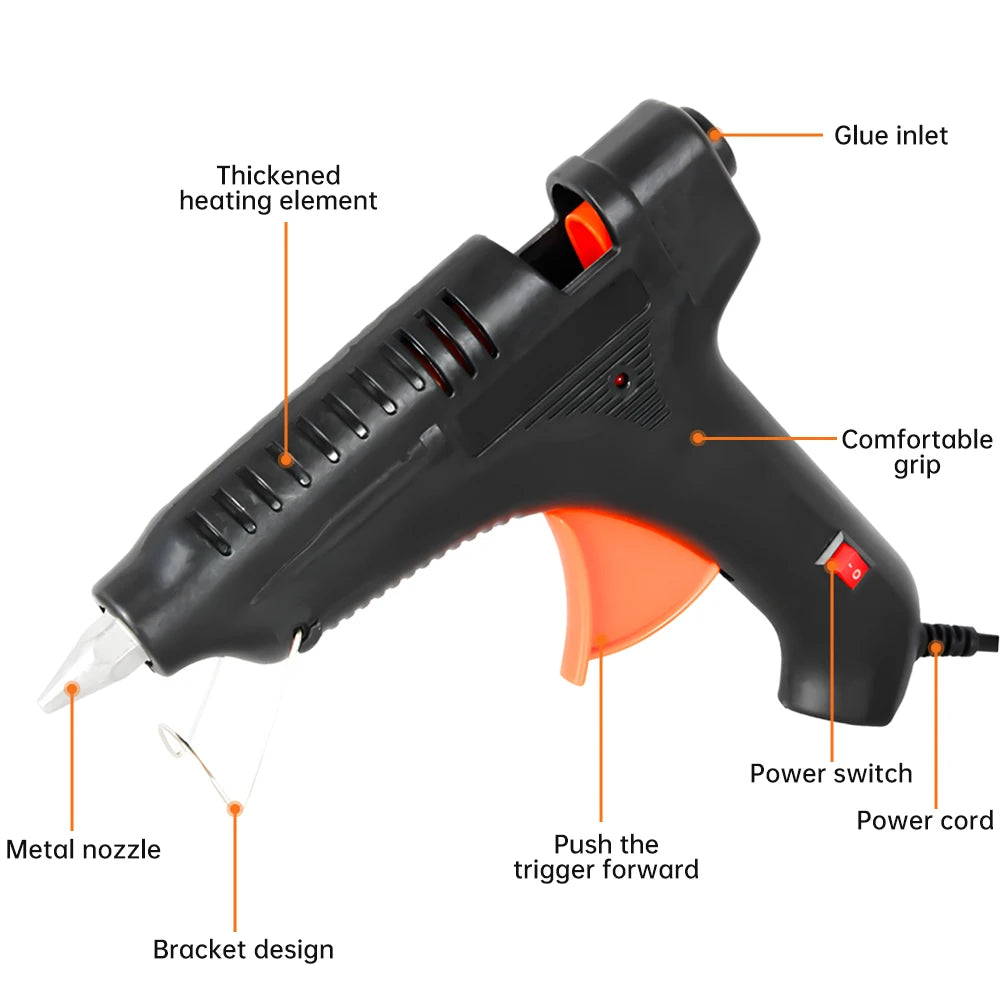 100W Hot Melt Glue Gun 11MM Glue Sticks Industrial Guns Heat Temperature Thermo Electric Repair Tool DIY Electrothermal Glue Gun