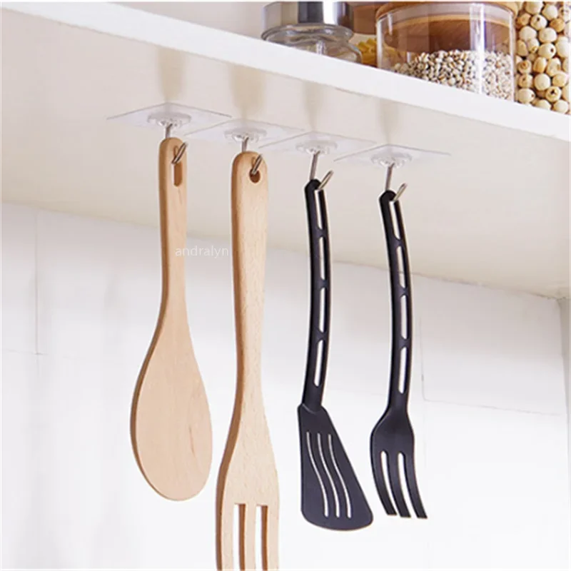 50PCS/100pcs  No Drill Wall Hooks – Heavy Duty 15lb Transparent Adhesive Hooks, Waterproof for Dorm Bathroom & Kitchen