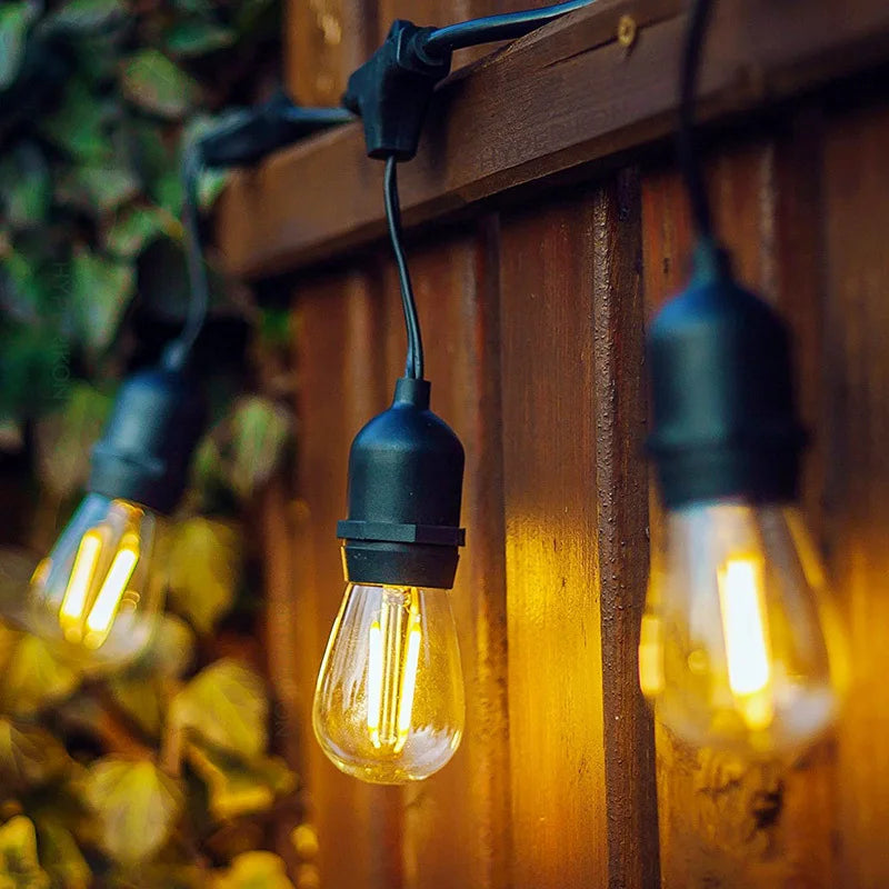 S14 Led String Lights Outdoor for Christmas Outside Patio Globe Shatterproof Bulbs garden garland wedding Decorative