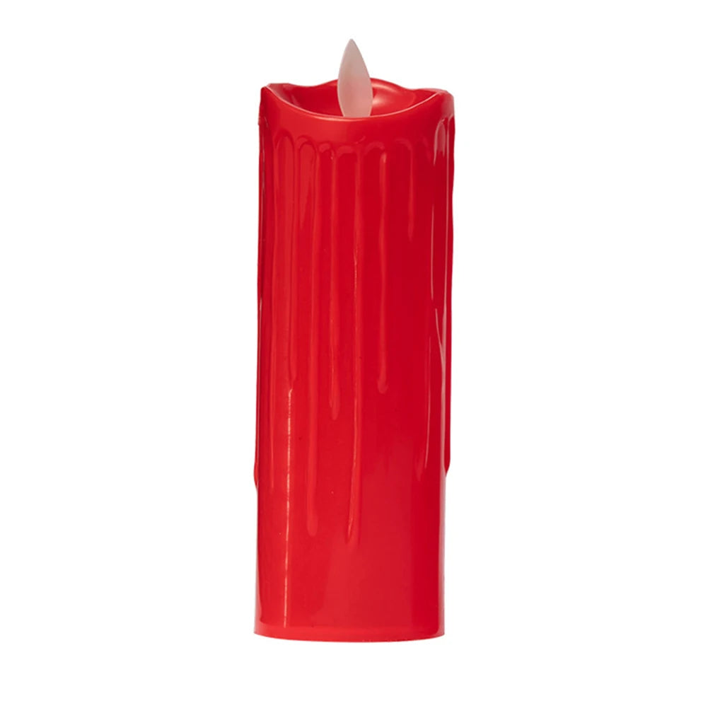 Flameless LED Candle Creative Red Auto Swing Flameless Candle Home Festival Halloween Christmas Party Decor Candle Light