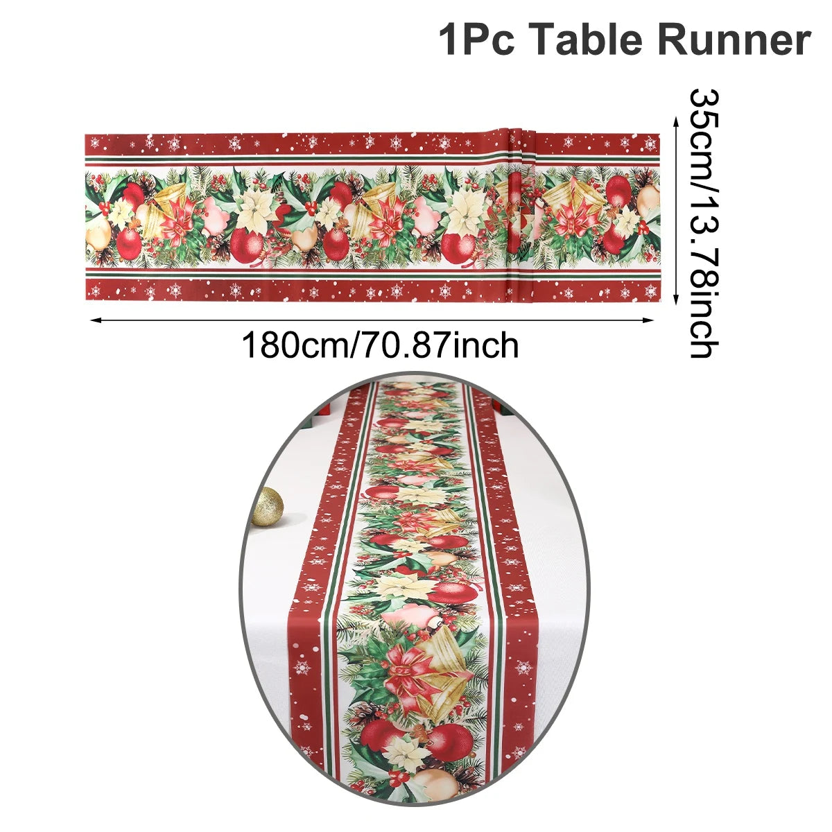 Christmas Poinsettia Table Runner Merry Christmas Decoration for Home 2025 Xmas Navidad Notal Noel Tablecloth New Year 2026 Gift