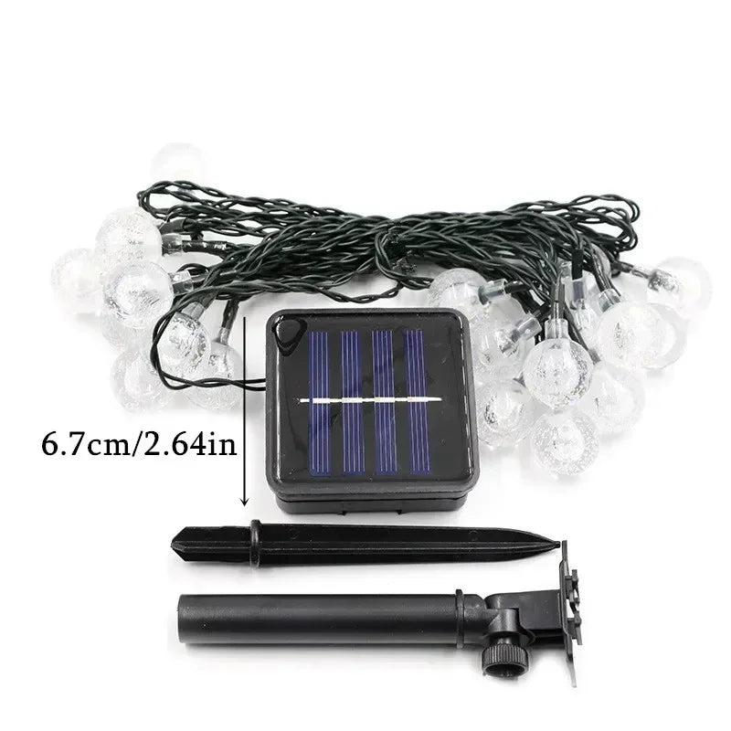 5/7/12m Solar String Light Outdoor LED Crystal Globe Light Solar Fairy Light Garden Light for Christmas Wedding Party Decoration