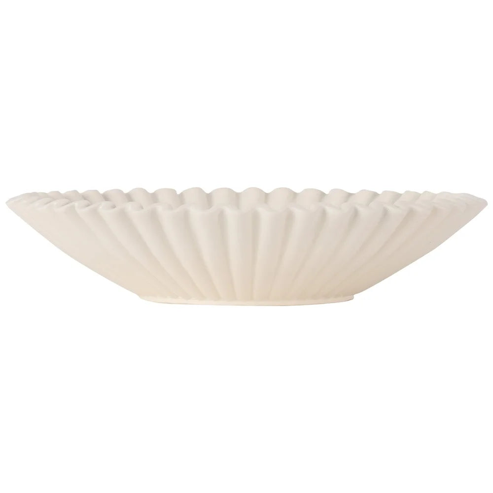 Decorative Ruffle Ribbon Bowl Tabletop Accent Resin Bowl Home Decoration Indoor Use Gift Idea Coffee Nook Entryway Centerpiece