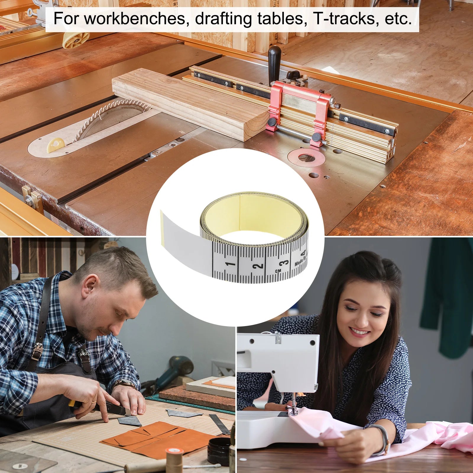 3pcs Self Adhesive Measuring Tape 12 Inch English Reading Waterproof Dustproof Wear-Resistant Peel and Stick Tape Measure