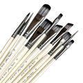Paint Brush Set，10pcs Artist Brushes for Painting with Round,Flat,Angle,Filbert ,Professional Art Quality on Canvas, Wood, Face