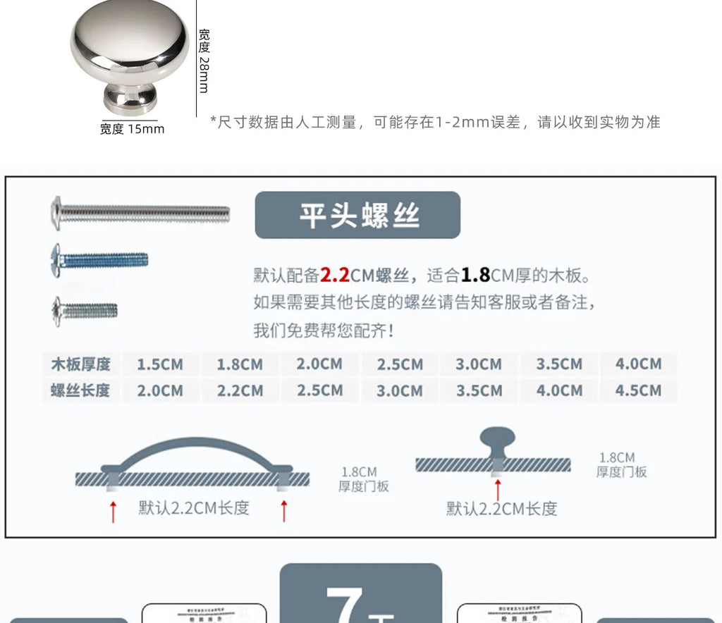 Silver cabinet door handle creative wardrobe/cabinet/drawer knobs modern minimalist single-hole door pull furniture hardware