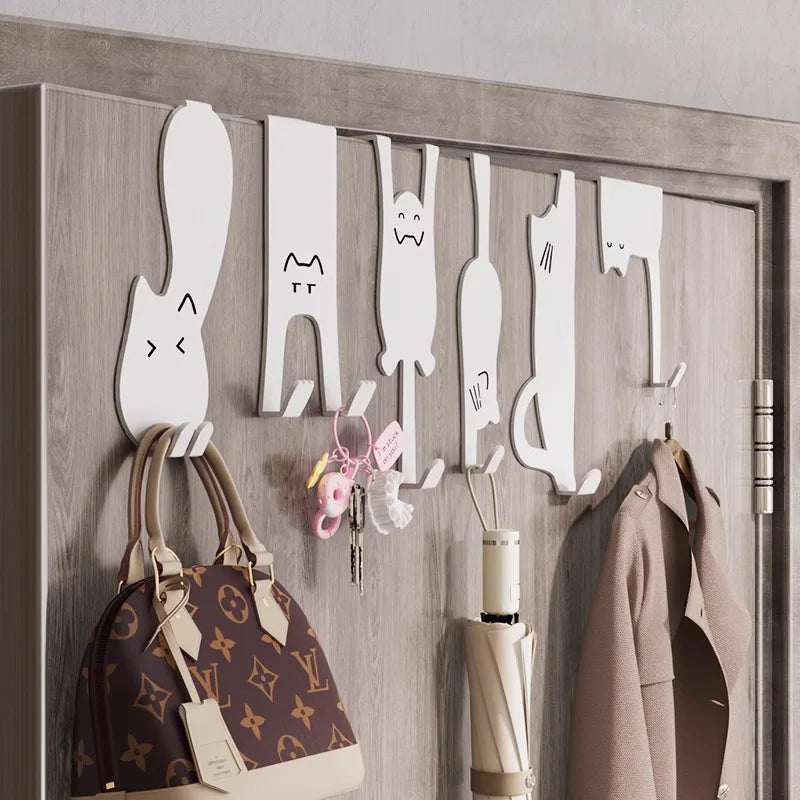 Hook behind the door Shelf No punching Kitchen cabinet Door Wall hanging Hanger Storage Clothes Hat Key Artifact Door Hooks