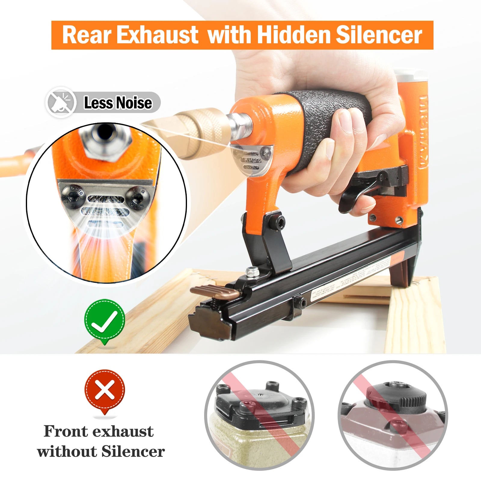 KAMSIN KN8016 Pneumatic Upholstery Stapler, 21GA, 80 Type, 1/2 Crown, Air Furniture Stapler, Fine Wire Staple Gun
