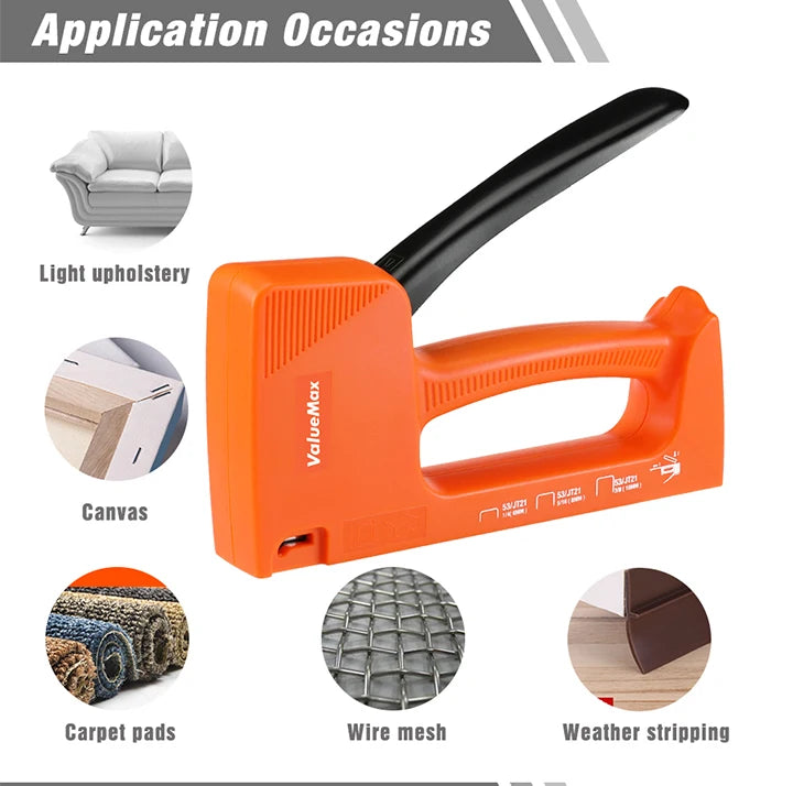 ValueMax Light Duty Staple Gun Manual Stapler Hand Tool Nail Gun Household Tool with 1600PC Staples
