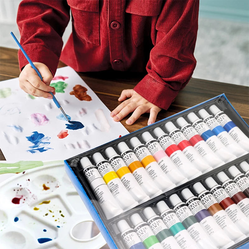 H&B 24 Colors Acrylic Paint Set Pigment 야광도료 Art Supplies акриловые краски 야for for Metal Plastic Ceramic Leather Wood Glass