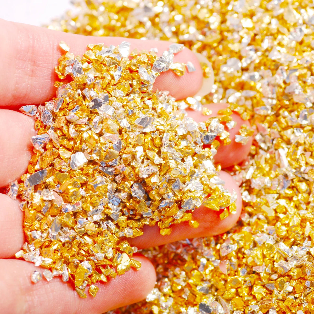 450g/Bag Wholesale Multicolor Flash Irregular Shaped Glass Crushed Stone For DIY 3D Nail Art Decoration/Resin Mold Filler