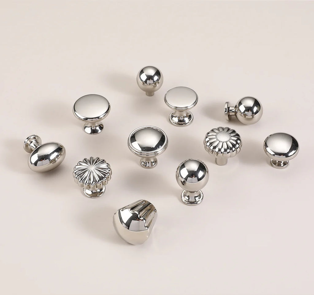 Silver cabinet door handle creative wardrobe/cabinet/drawer knobs modern minimalist single-hole door pull furniture hardware