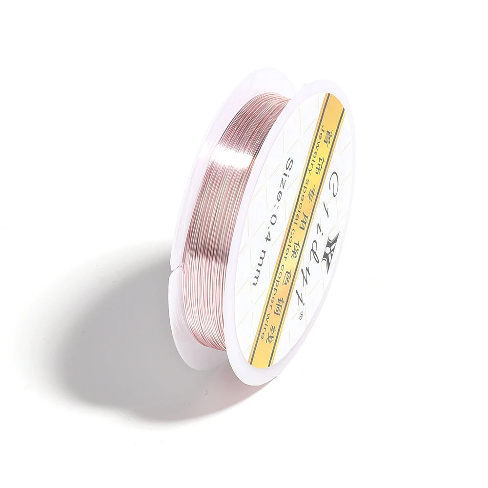 1Roll Gold Color Copper Wire 0.2/0.3/0.4/0.5/0.6/0.7/0.8/1.0mm Beading Cord Wire DIY For Beads Jewelry Making Accessories