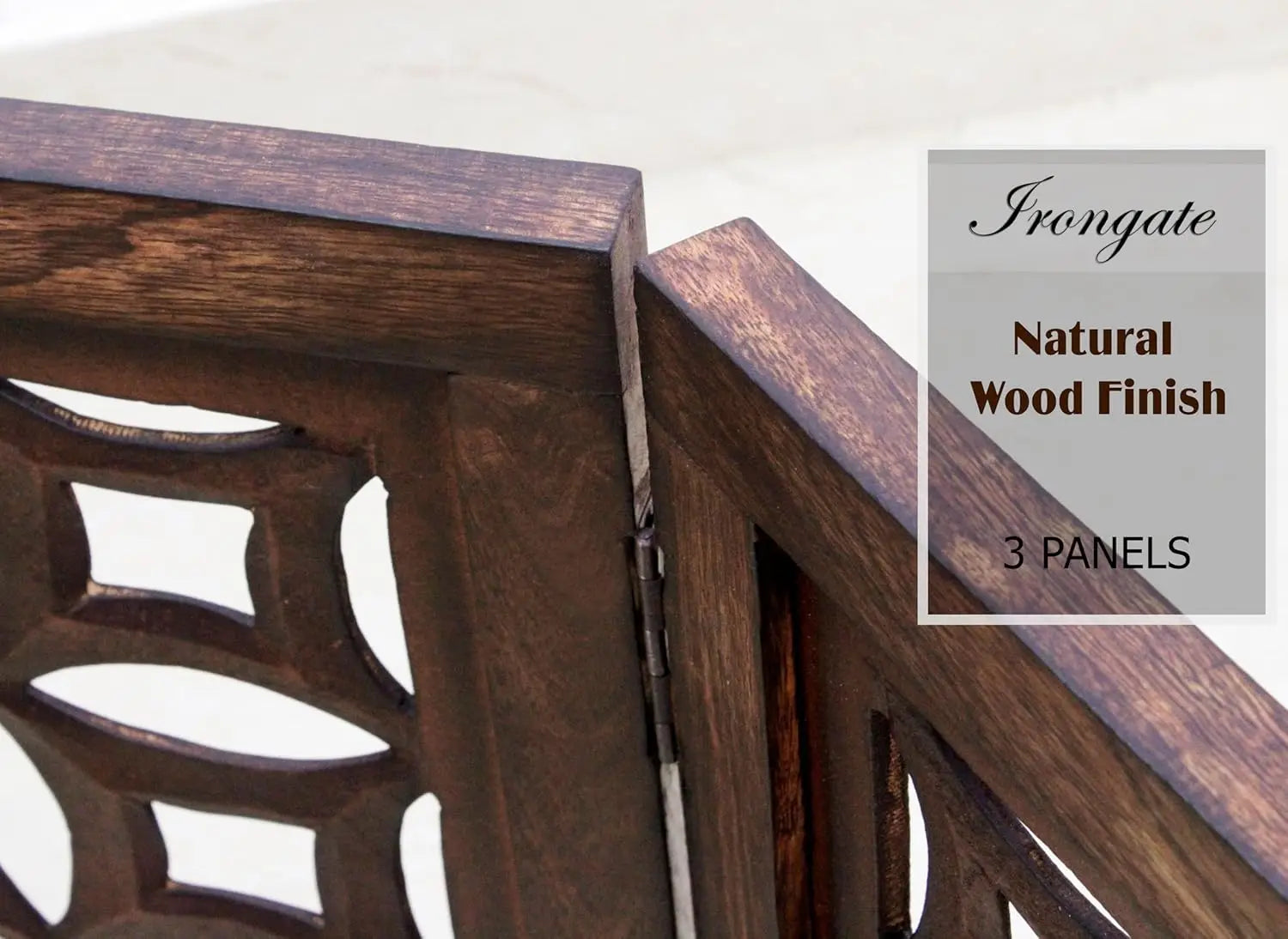 Foldable Wood Pet Gate - 3 Panels 20x24 Inches, Solid Wood & MDF, Antique Brown Finish, Fully Assembled