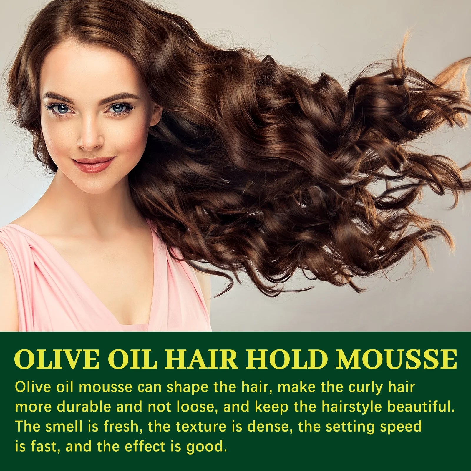 Olive Oil Hair Hold Mousse Anti Frizz Lasting Nourishing Natural Hair Wave Curl Fluffy Hairspray Hair Hold Spray for Hairstyle
