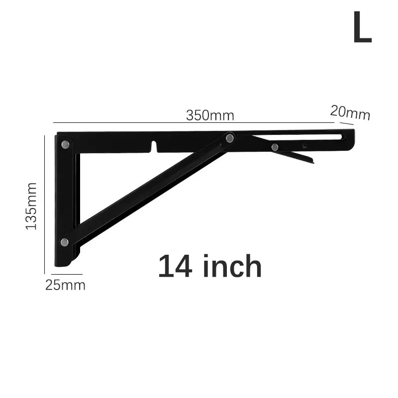 Multiple Sizes Triangle Folding Angle Bracket Heavy Support Adjustable Wall Shelves Mounted Table Shelves Home Hardware