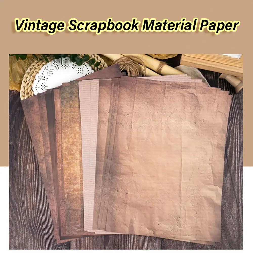 For Fun 48 Sheets Vintage Scrapbook Material Paper DIY Junk Journal Collage Photo Album Retro Background Paper A4 Printing Paper