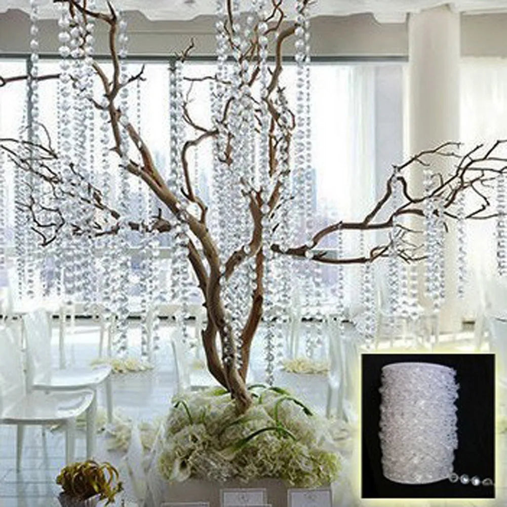 Bead Curtain String Portable Diamonds Chains Bead Curtain Creative Elegant Exquisite Fashion Transparent for Wedding Room Decor