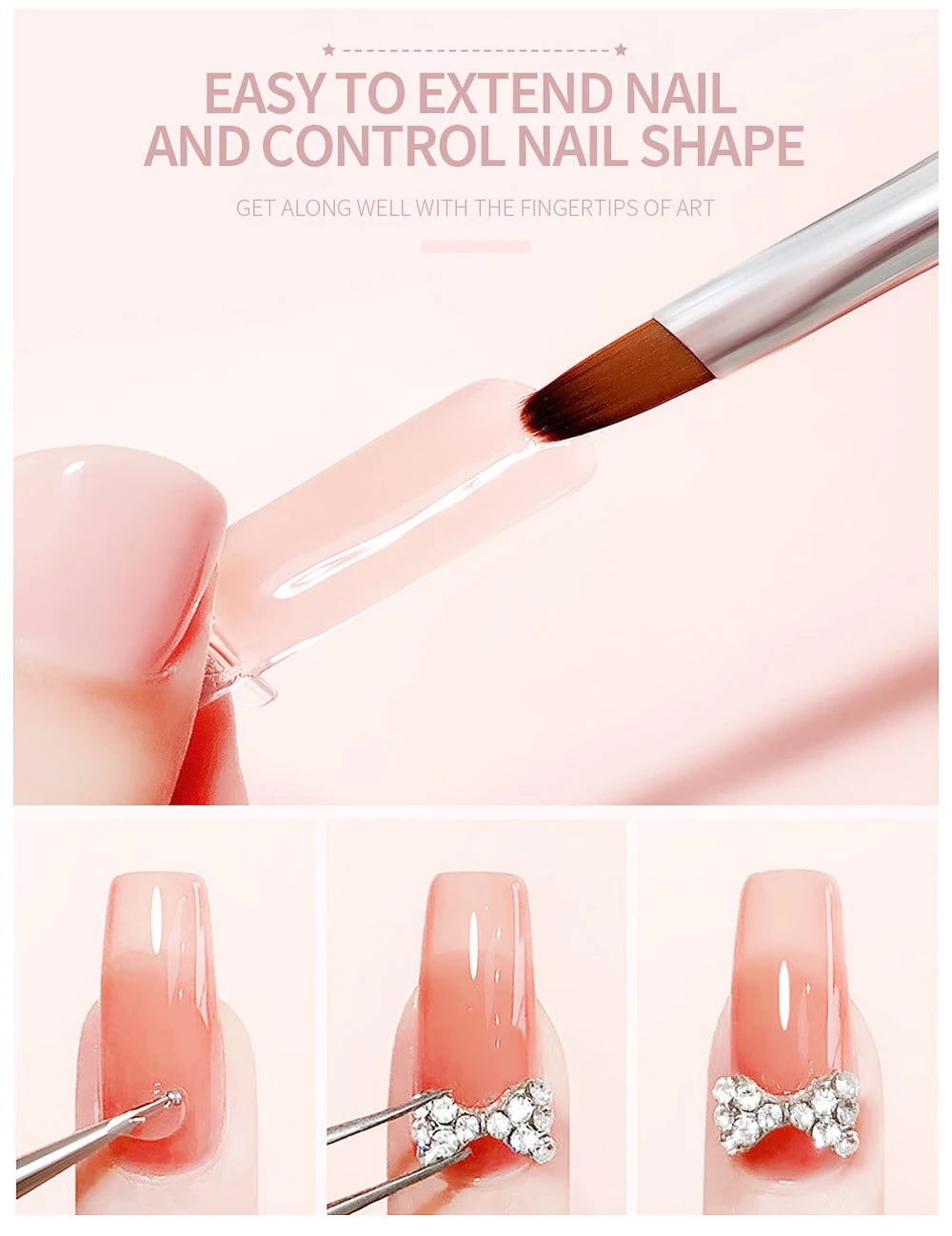 PUENTE 5Pcs/Set 30ML Poly Nail Gel Fast Nails Extend Clear White Pink Colors Hema-Free Acrylic Gel Soak Off UV Builder Nail Gel