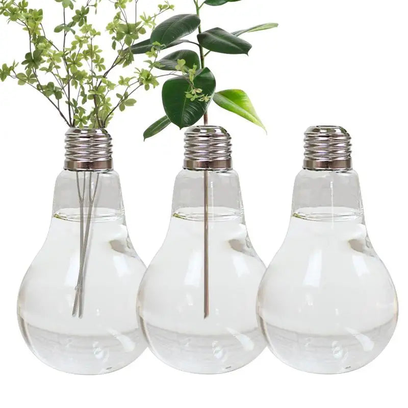 2/3pcs Light Bulb Flower Vase 14x8cm Transparent Glass Vase Fashion Hydroponic Flower Vase Home Gifts Desktop Glass Planter