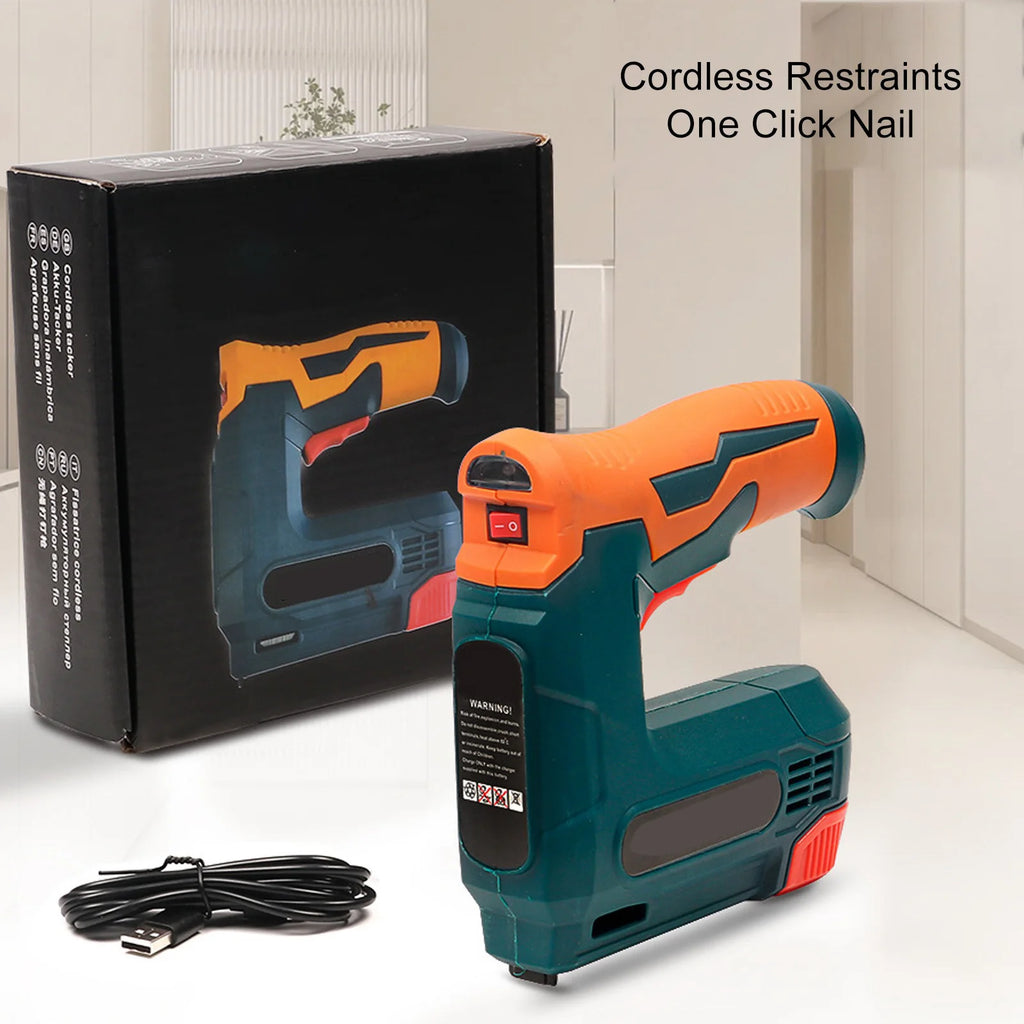 Cordless Brad Nailer Portable USB Charging Battery Powered Nail Gun for Woodworking Electric Nail Gun Battery Powered Nail Gun