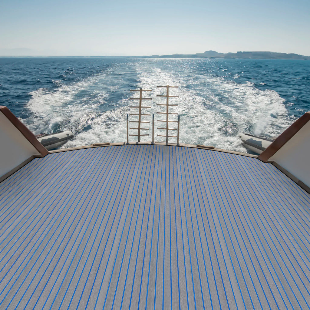 Boat Flooring EVA Foam Decking Sheet Faux Teak Marine Mat Non-Slip Self-Adhesive Flooring Material for RV Yacht 95 x 24inch