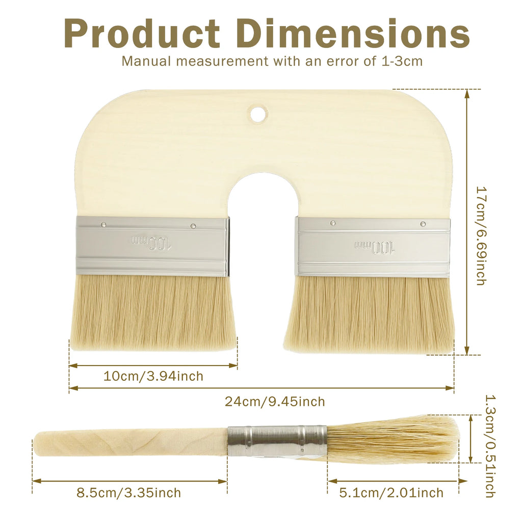 Double Paint Brush Professional Double Head Painting Brush Wooden Handle for Paints Glues Stains Watercolor Oil DIY Craft Suppli