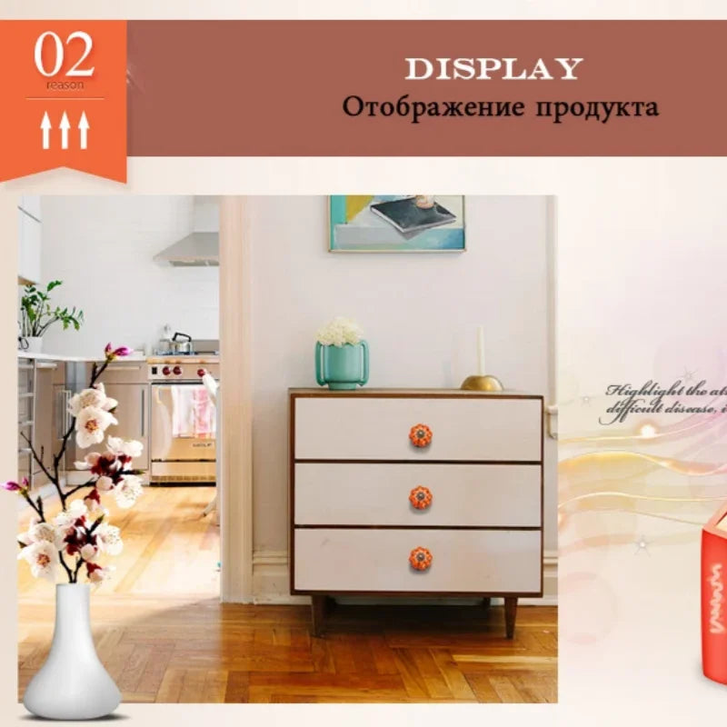 Pumpkin Gold Ceramic Handles Drawer Knobs Single Hole Cupboard Handles Cabinet Pulls Kitchen Accessories Handles Furniture