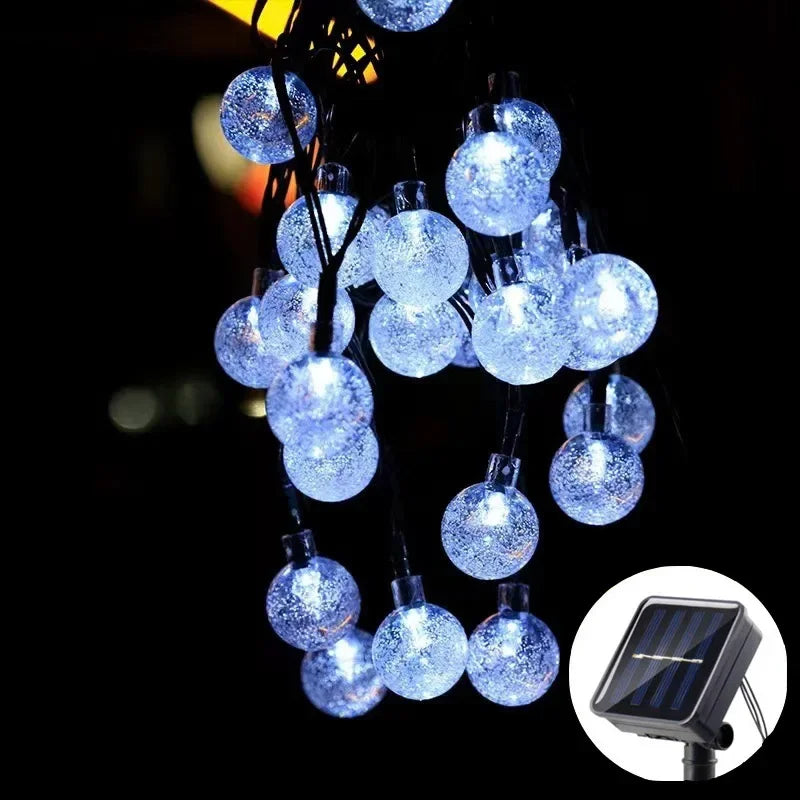 5/7/12m Outdoor LED Crystal Globe Light Solar Fairy Light Solar String Light for Easter Wedding Party Decoration