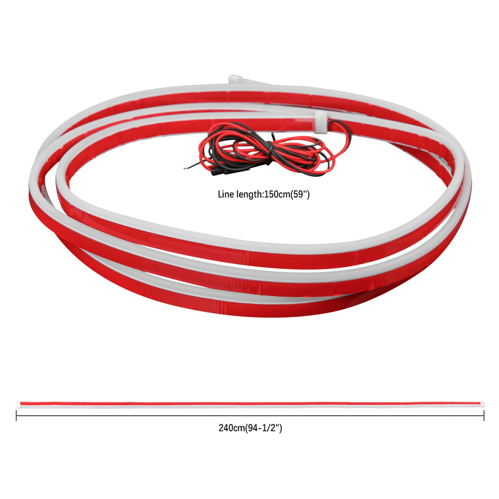 180cm/240cm Car Hood LED Daytime Running Light Strip Waterproof Flexible Auto Decorative Atmosphere Lamp Ambient