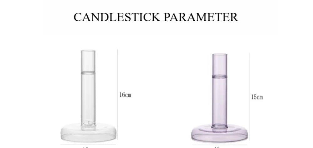 Creative Transparent Glass Vertical Candle Holder Home Bedroom Wedding Holiday Romantic Dining Table Decoration Ornament