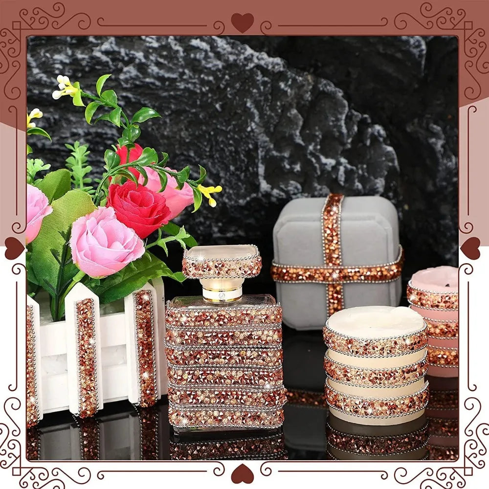 Self Adhesive Crystal Rhinestone Sticker DIY Sticker 1cm Width Diamond Ribbon Bling Crystal Crystal Roll Glitter