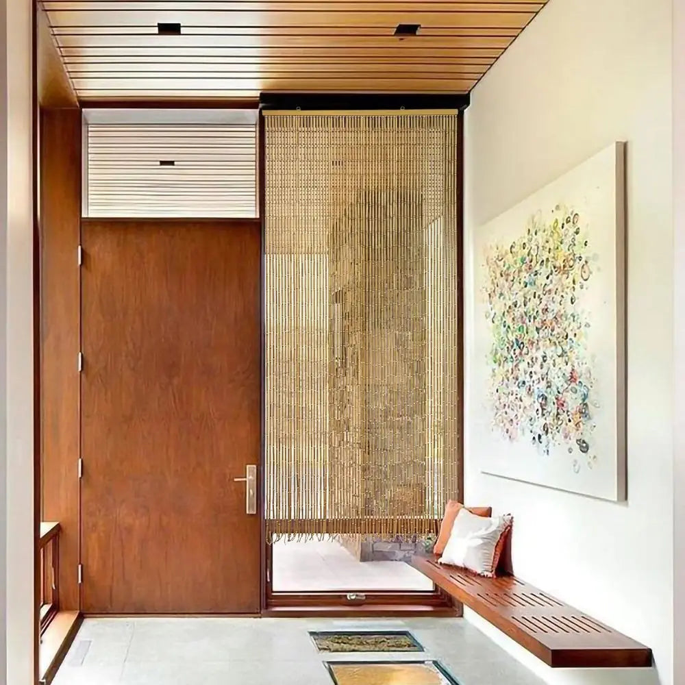 Elegant Bamboo Bead Curtains for Doors, Natural Privacy Dividers, Stylish and Easy to Install