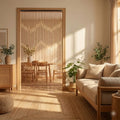 Hand-Polished Bamboo Wood Door Beads Eco-Friendly Natural Home Decor 27 Strands Hanging String Curtain