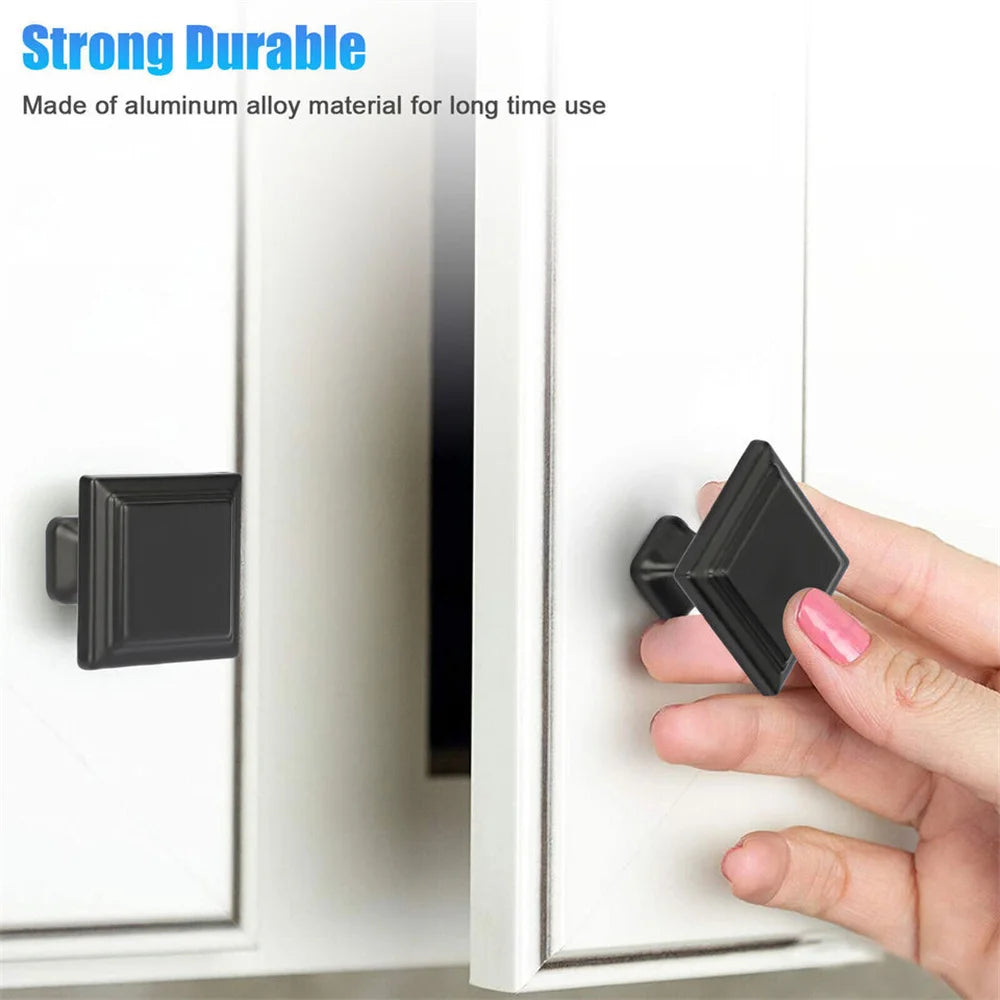 10 Pcs Matte Black Kitchen Cabinet Handles Knobs Cupboard Drawer Door Pulls Handles High Quality Aluminum Alloy Handles