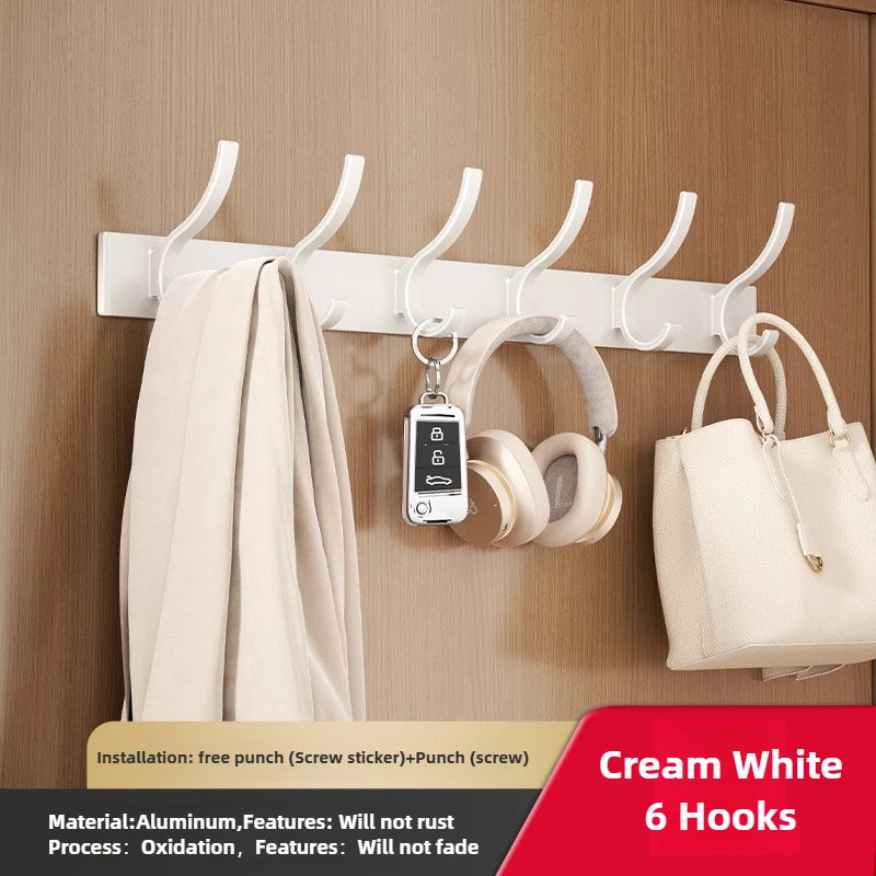 Black white Folding Robe Hooks Towel Hanger Nail Wall Rack Hooks Coat Clothes Holder for Bathroom Kitchen Accessories