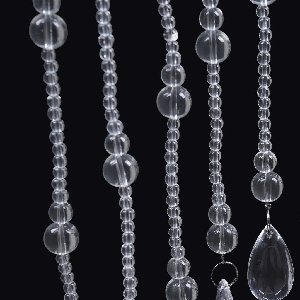 40 Strings Beaded Curtain Arched Crystal Curtain Hanging Door Beads Curtains for Entrances Doorways Bathroom