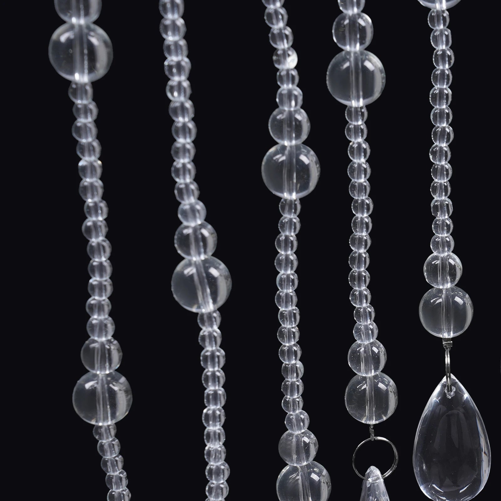 40 Strings Beaded Curtain Arched Crystal Curtain Hanging Door Beads Curtains for Entrances Doorways Bathroom
